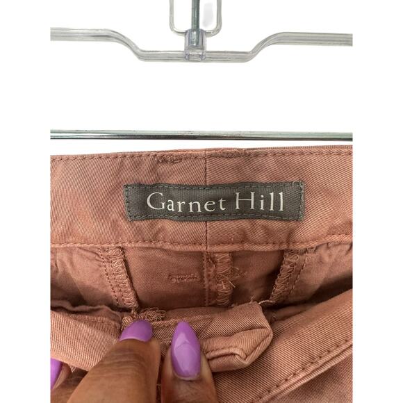 Garnet Hill Salt Washed Chino Pants‎ Pink Embroidered Straight Leg Size 8 - Picture 2 of 13